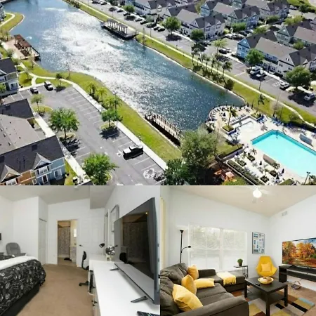 Pet Friendly House In Resort Style Condo Near Disney, 4 Pools, Hot Tub & Gym